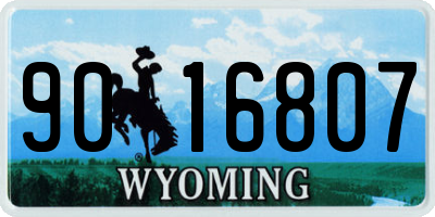 WY license plate 9016807