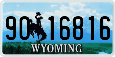 WY license plate 9016816