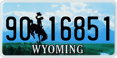 WY license plate 9016851