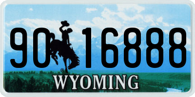 WY license plate 9016888