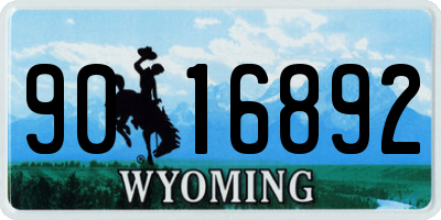 WY license plate 9016892