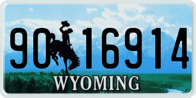 WY license plate 9016914