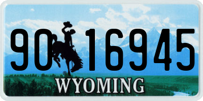 WY license plate 9016945