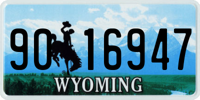 WY license plate 9016947