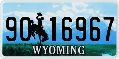 WY license plate 9016967