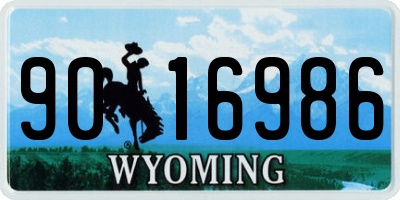 WY license plate 9016986