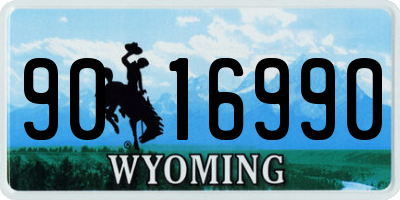 WY license plate 9016990