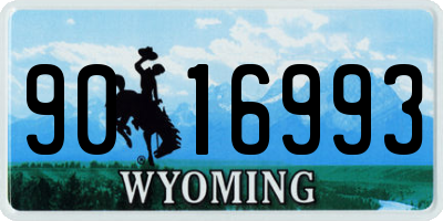 WY license plate 9016993