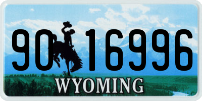 WY license plate 9016996