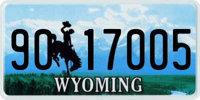 WY license plate 9017005