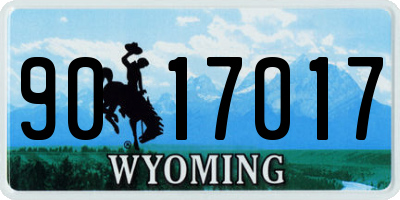 WY license plate 9017017