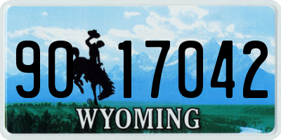 WY license plate 9017042