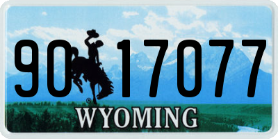 WY license plate 9017077