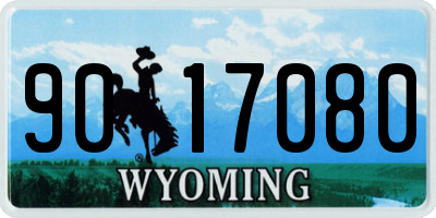 WY license plate 9017080