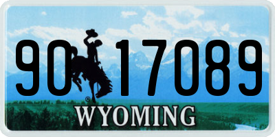 WY license plate 9017089