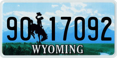 WY license plate 9017092