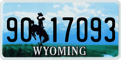 WY license plate 9017093