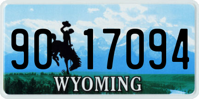 WY license plate 9017094