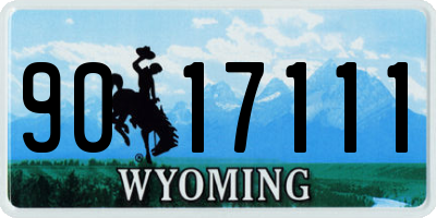 WY license plate 9017111