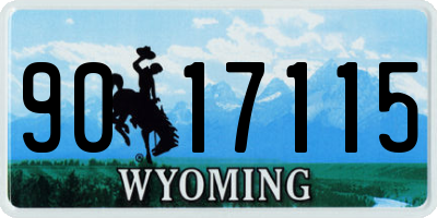 WY license plate 9017115