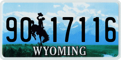 WY license plate 9017116