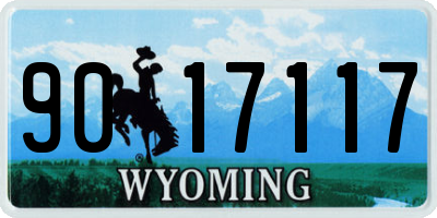 WY license plate 9017117