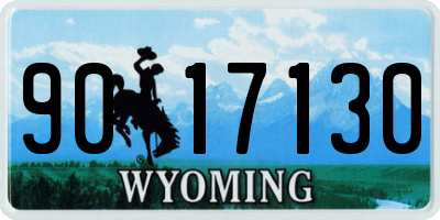 WY license plate 9017130