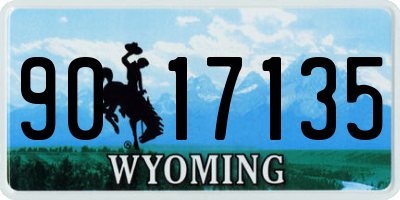 WY license plate 9017135