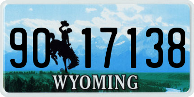 WY license plate 9017138