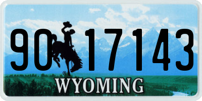WY license plate 9017143