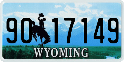 WY license plate 9017149