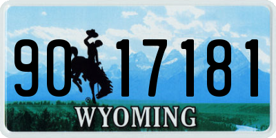 WY license plate 9017181