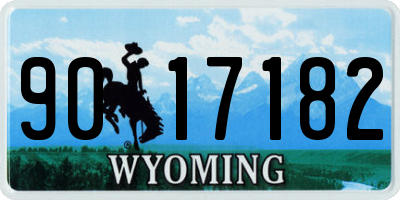 WY license plate 9017182