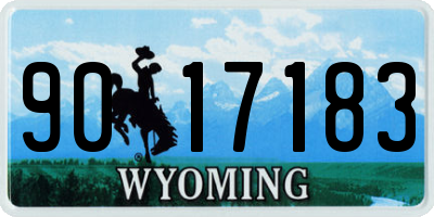 WY license plate 9017183