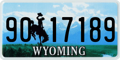 WY license plate 9017189
