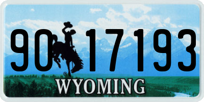 WY license plate 9017193