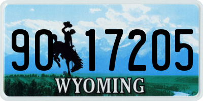 WY license plate 9017205