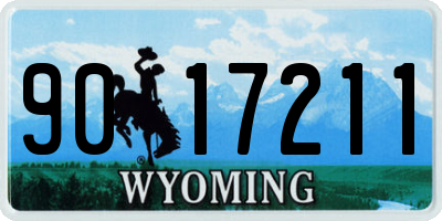 WY license plate 9017211