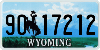 WY license plate 9017212