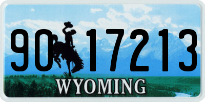 WY license plate 9017213