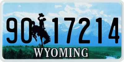 WY license plate 9017214