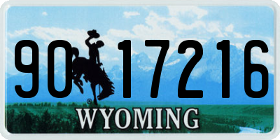 WY license plate 9017216