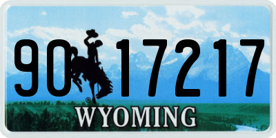 WY license plate 9017217