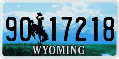WY license plate 9017218