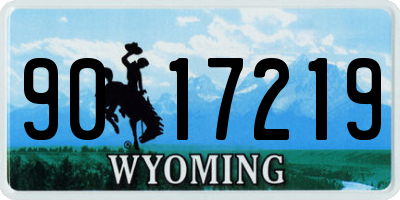 WY license plate 9017219