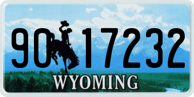 WY license plate 9017232