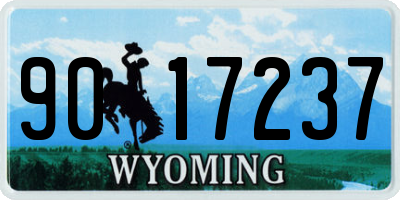 WY license plate 9017237