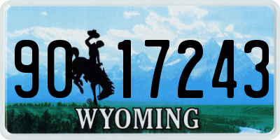 WY license plate 9017243