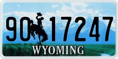 WY license plate 9017247