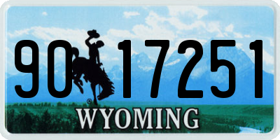 WY license plate 9017251